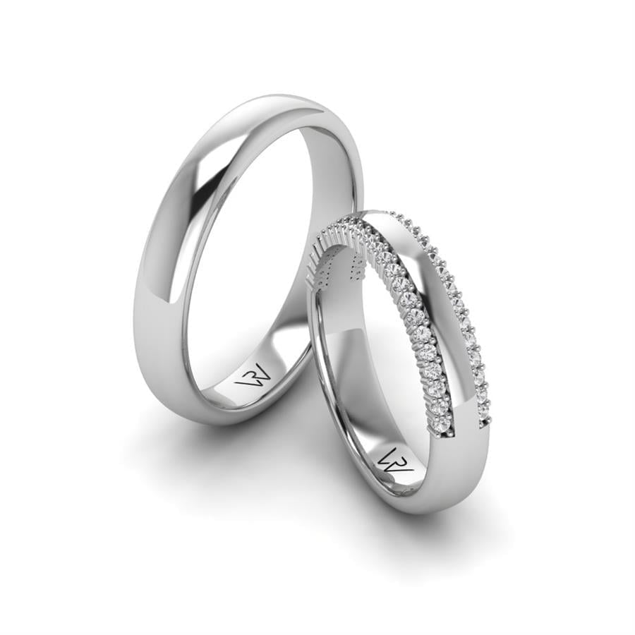 Alliances en Argent Rhodié couple ÉClat