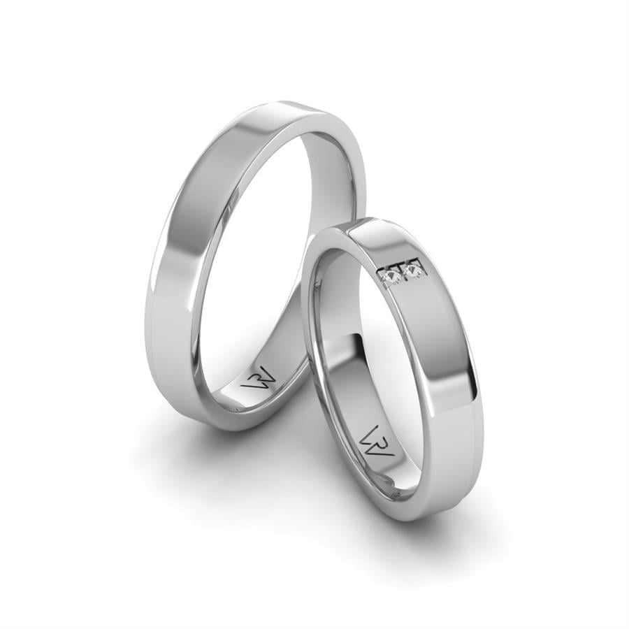 Alliances en Argent Rhodié couple Emotion