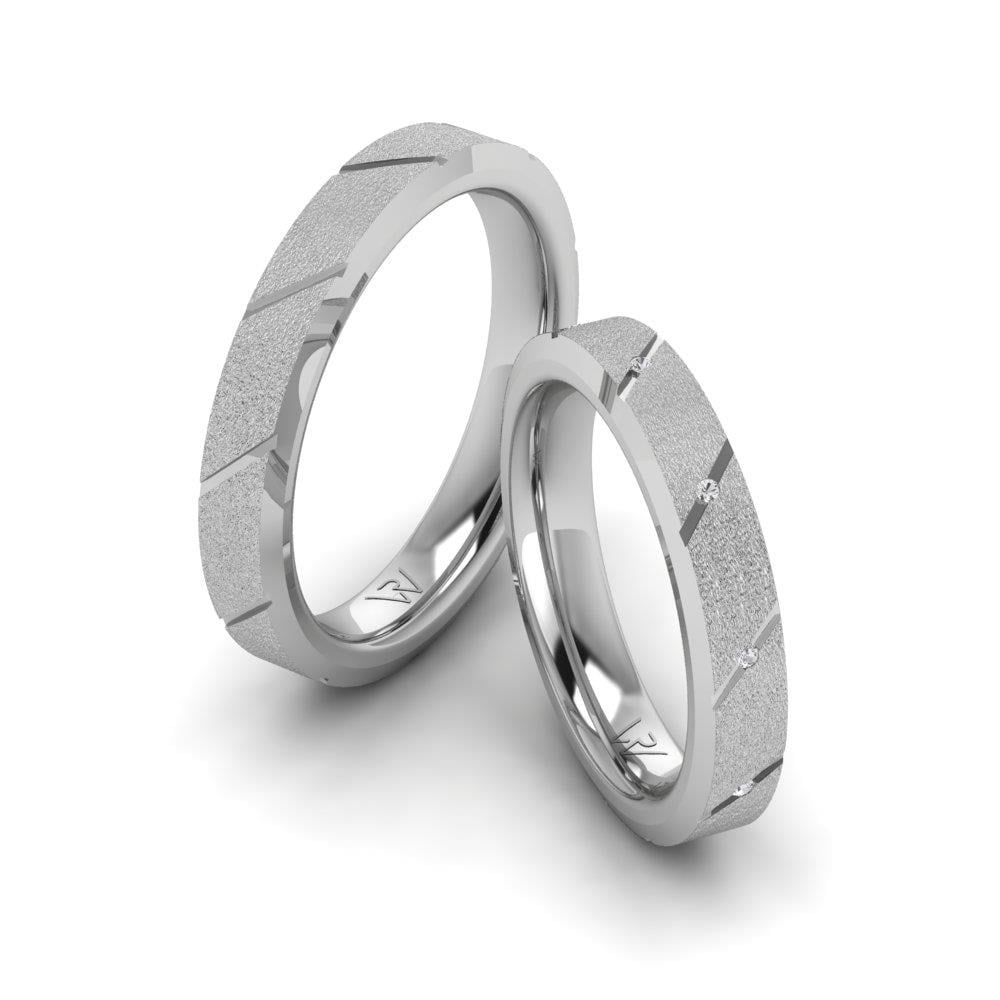 Alliances en Argent Rhodié couple EnchantedCircle Oxyde de Zirconium
