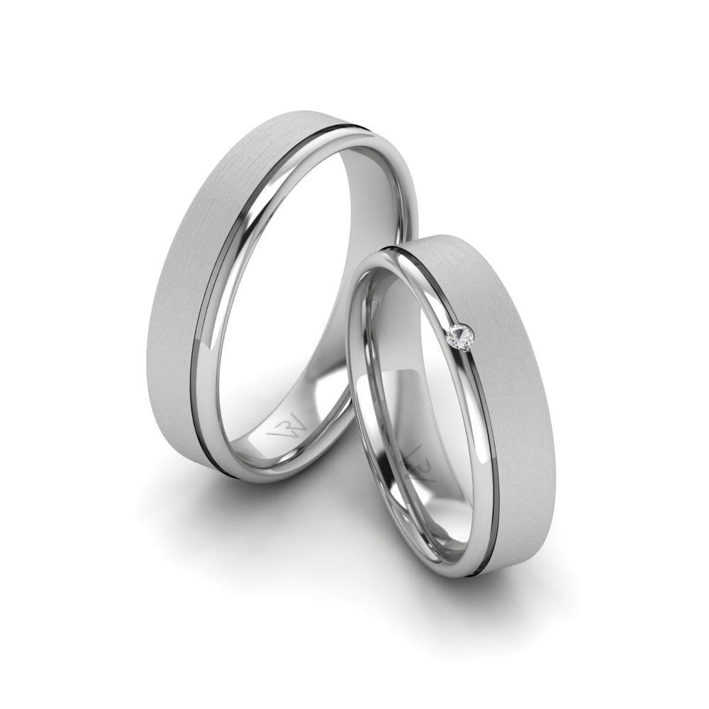 Alliances en Argent Rhodié couple Enchantla Oxyde de Zirconium