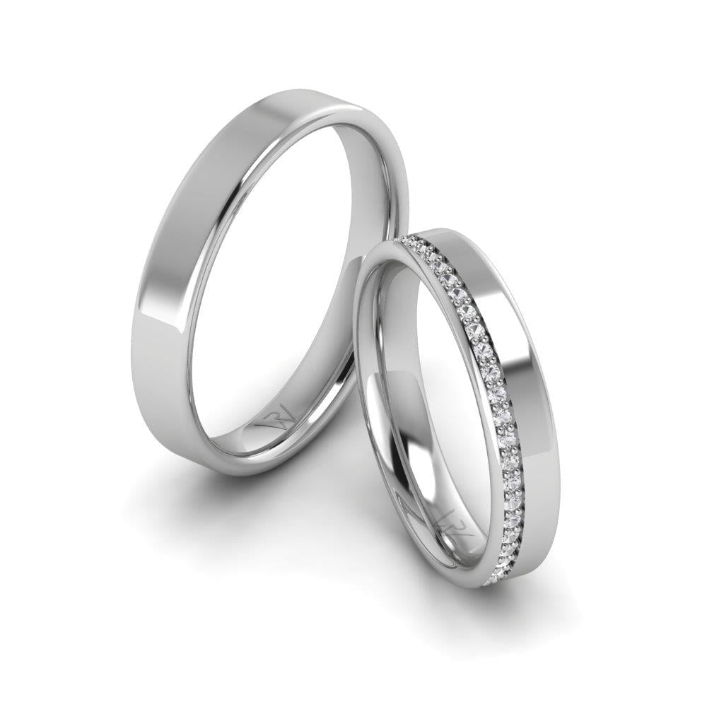 Alliances en Argent Rhodié couple EndlessTreasure Oxyde de Zirconium