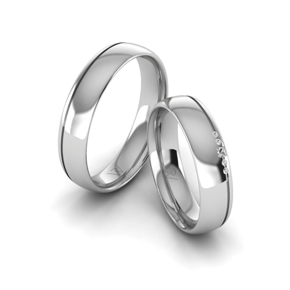 Alliances en Argent Rhodié couple EternalGlimpse Oxyde de Zirconium