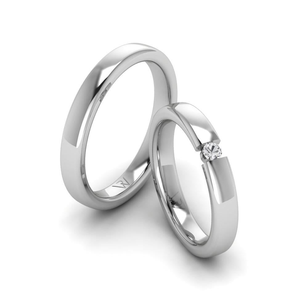 Alliances en Argent Rhodié couple EternalWish Oxyde de Zirconium