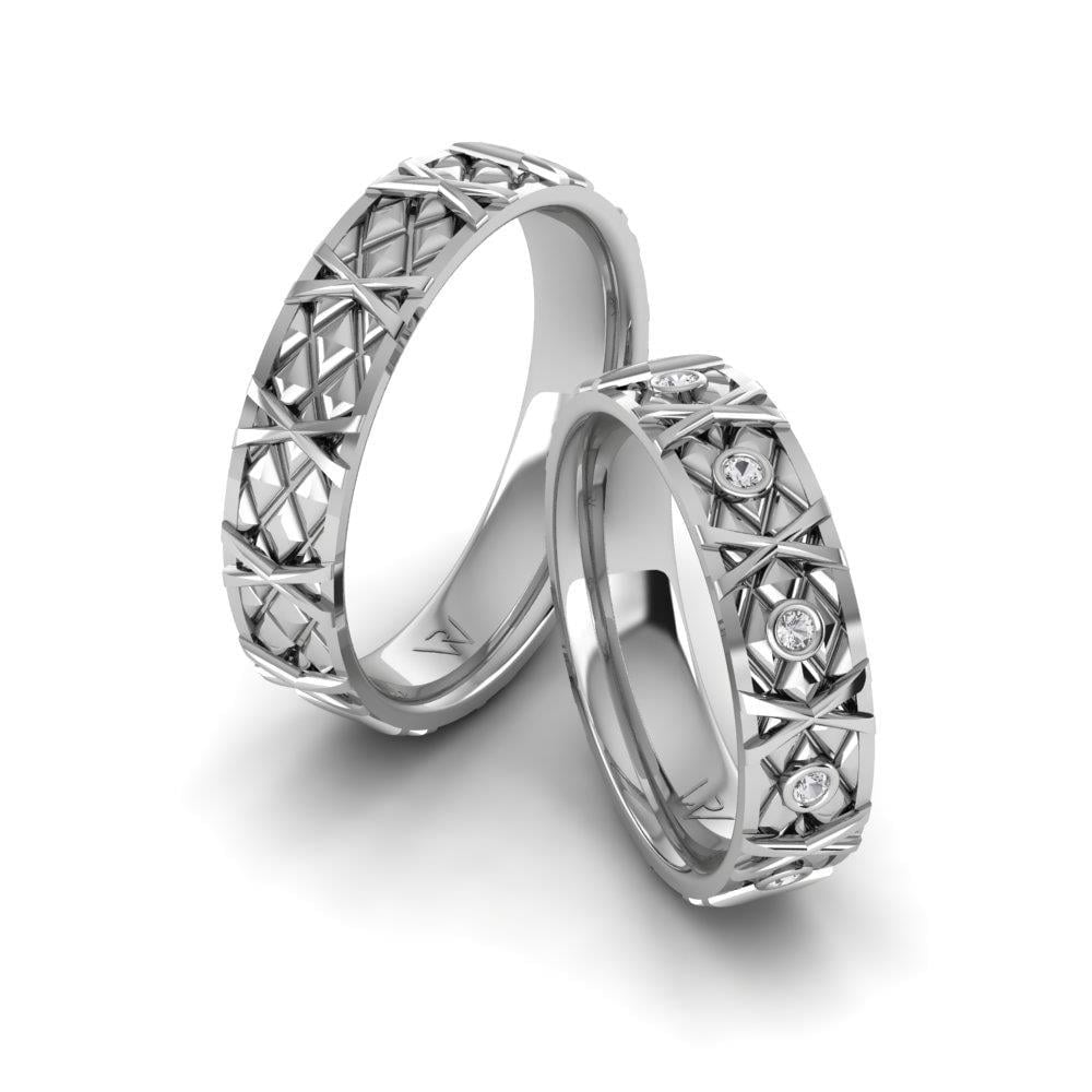 Alliances en Argent Rhodié couple Forevera Oxyde de Zirconium