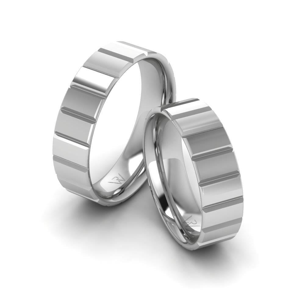Alliances en Argent Rhodié couple Foudre
