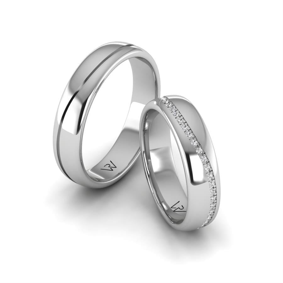 Alliances en Argent Rhodié couple Glorious Melody