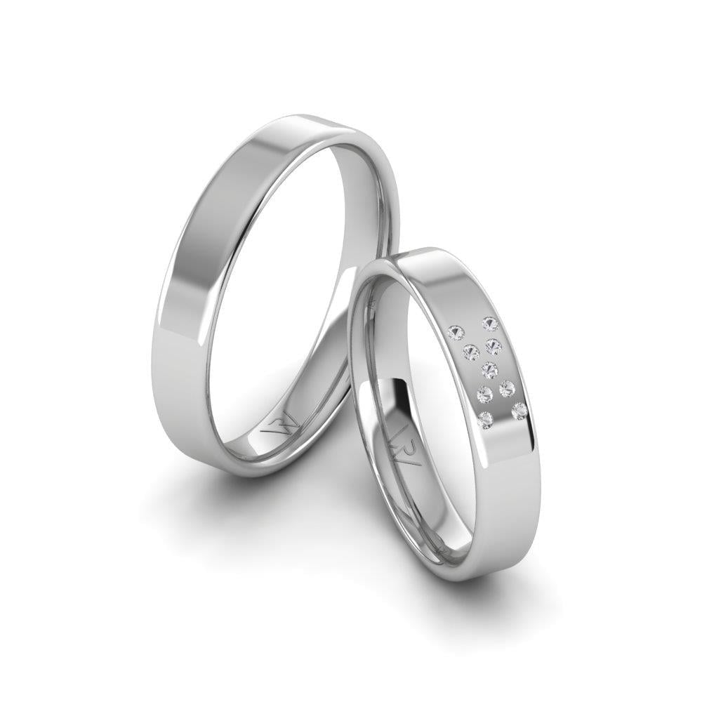 Alliances en Argent Rhodié couple HarmonyOath Oxyde de Zirconium