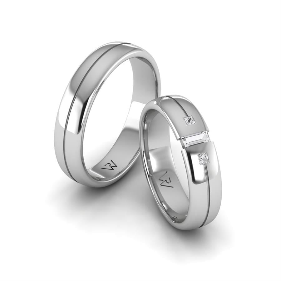 Alliances en Argent Rhodié couple Hieno