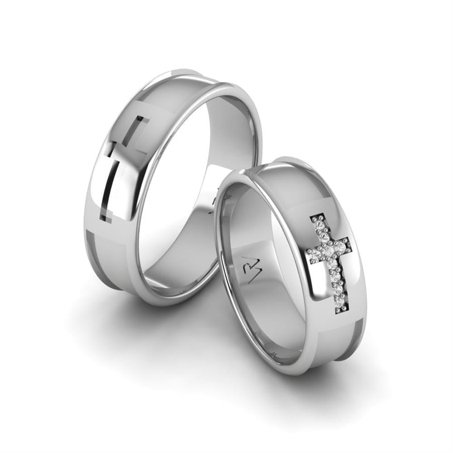 Alliances en Argent Rhodié couple Immortal Beauty Basic