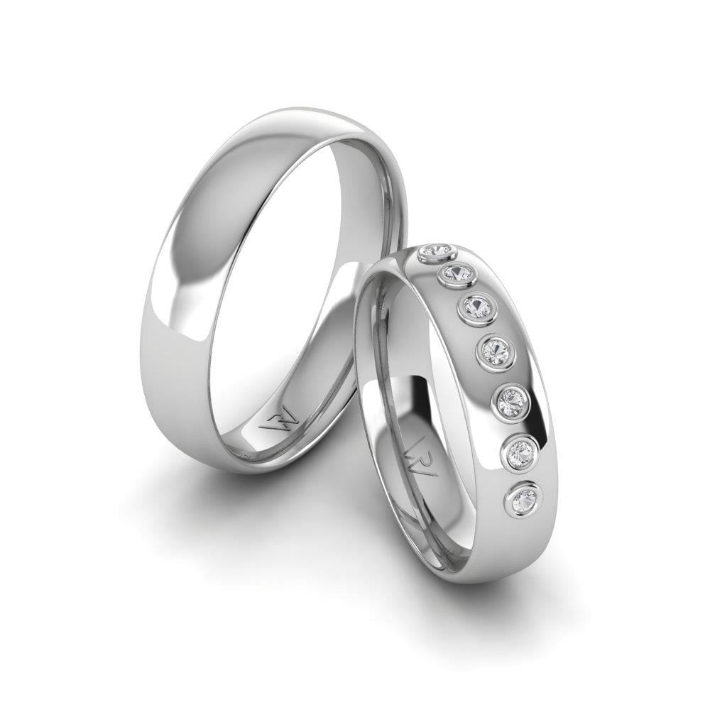 Alliances en Argent Rhodié couple InfiniteVow Oxyde de Zirconium