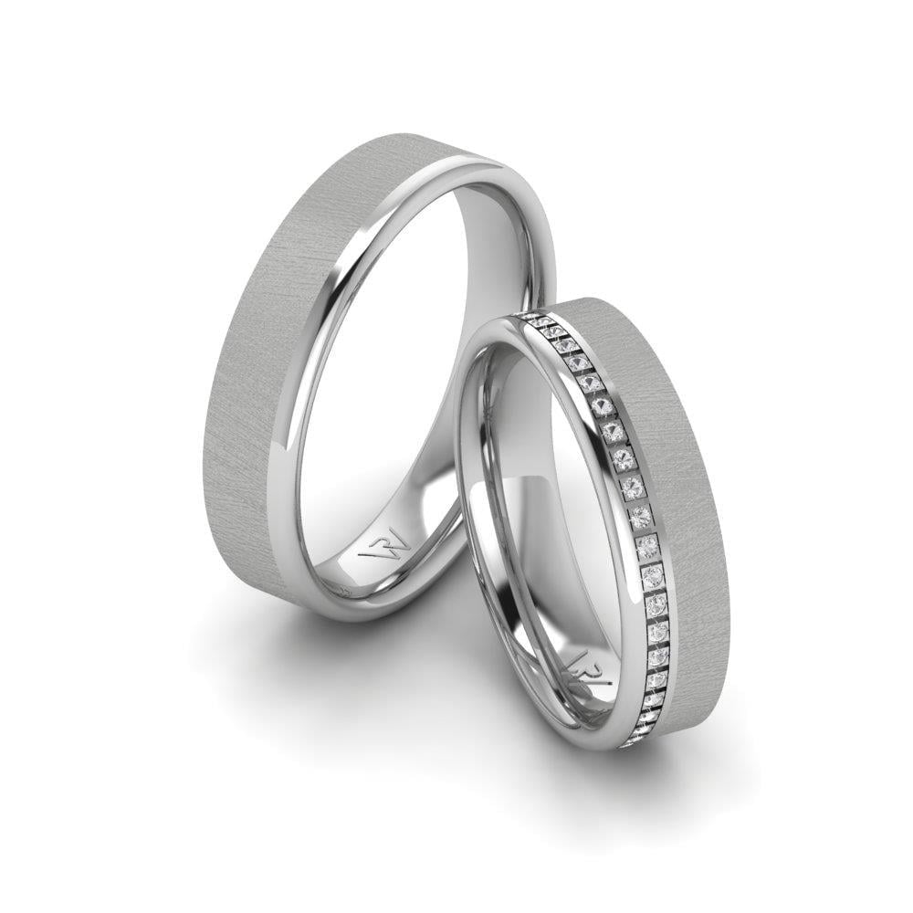 Alliances en Argent Rhodié couple Infinityre Oxyde de Zirconium