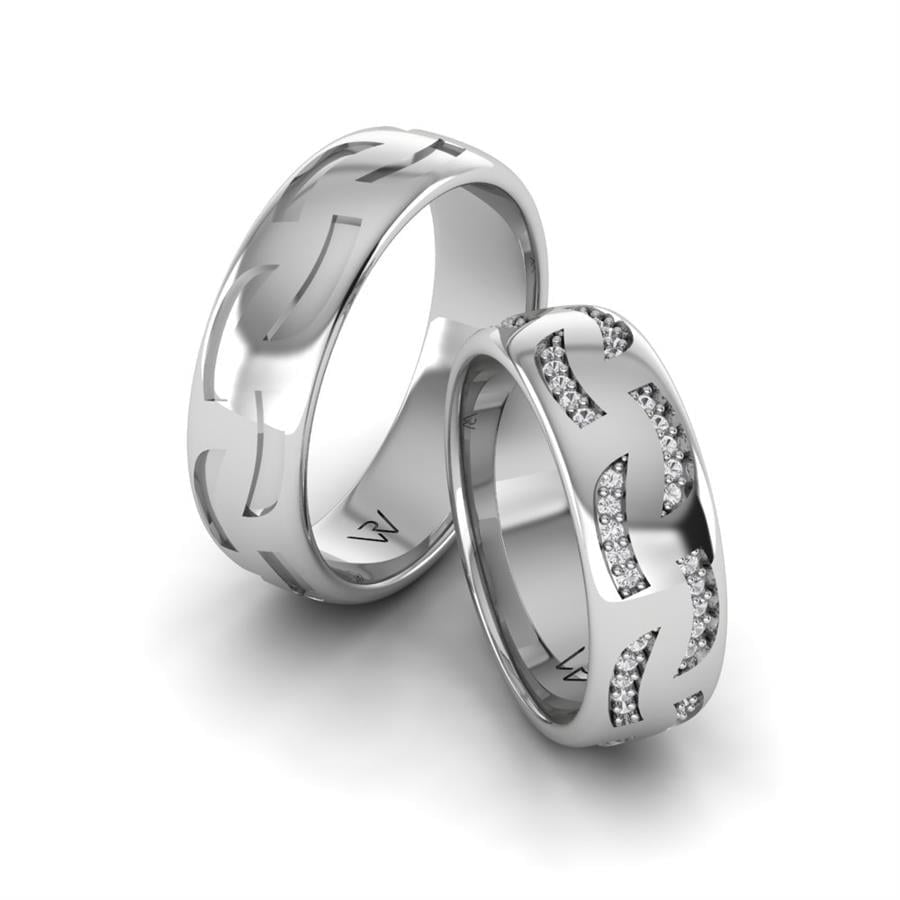 Alliances en Argent Rhodié couple Laurie
