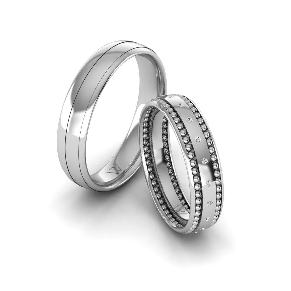 Alliances en Argent Rhodié couple Lovelit Oxyde de Zirconium