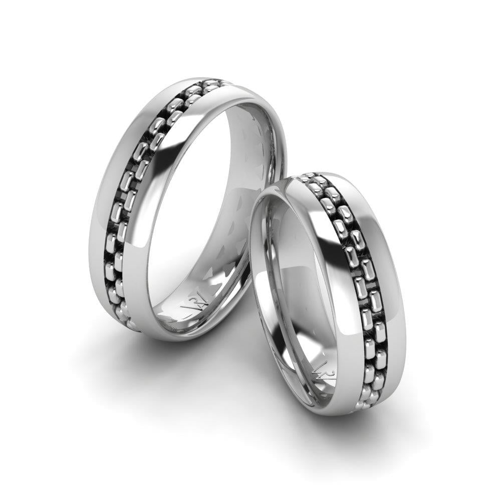 Alliances en Argent Rhodié couple Passion