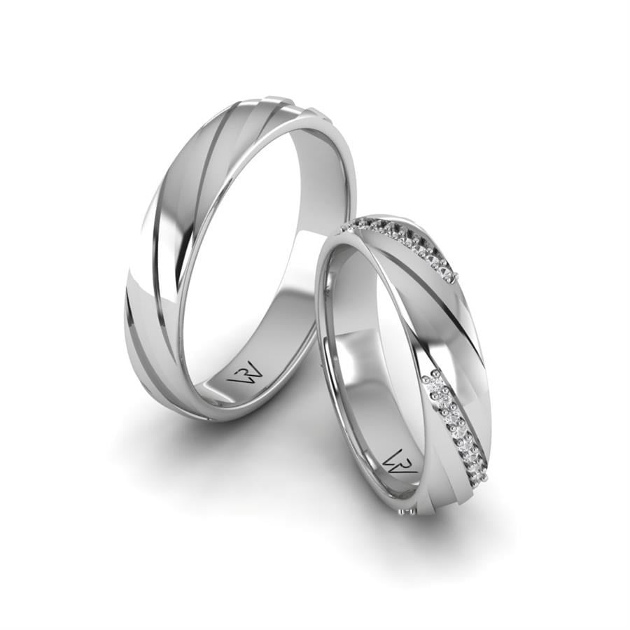 Alliances en Argent Rhodié couple Pure Clever