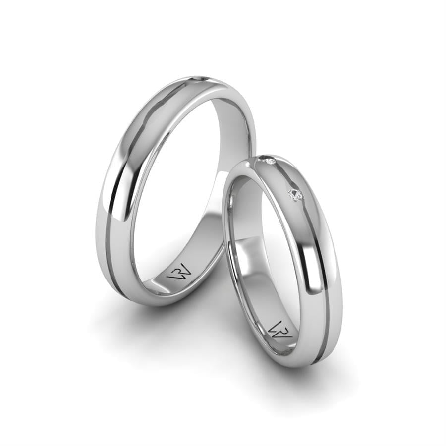 Alliances en Argent Rhodié couple Pure Grace