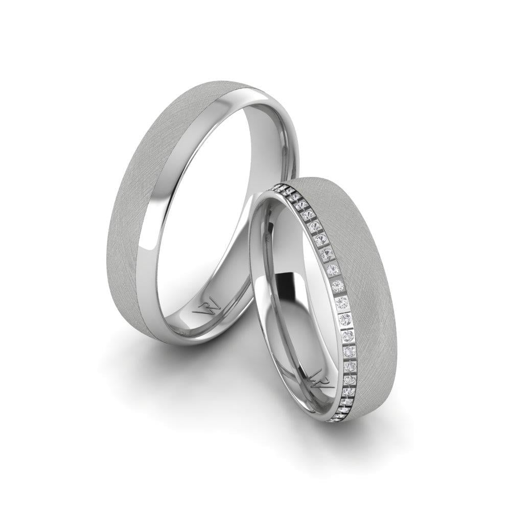 Alliances en Argent Rhodié couple Radiance Oxyde de Zirconium