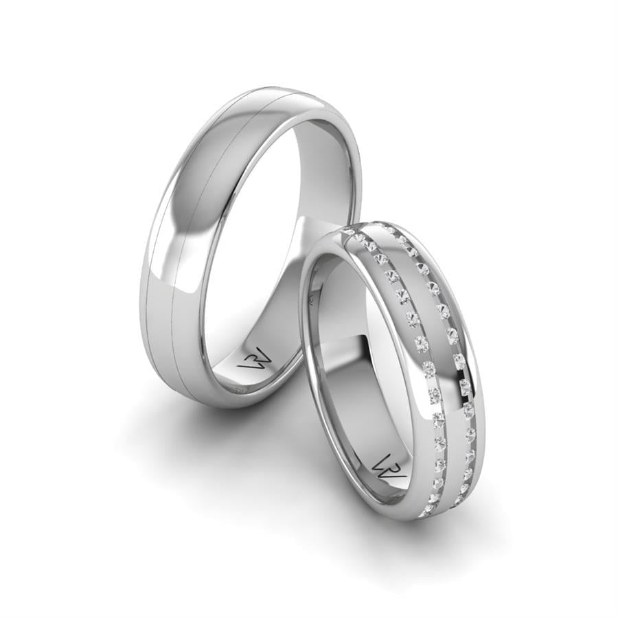 Alliances en Argent Rhodié couple Ringlet