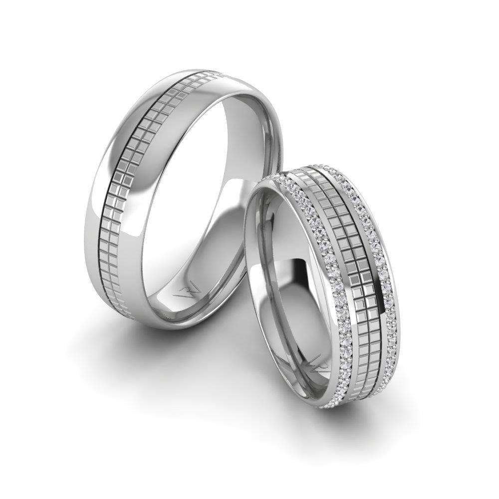 Alliances en Argent Rhodié couple Romancea Oxyde de Zirconium