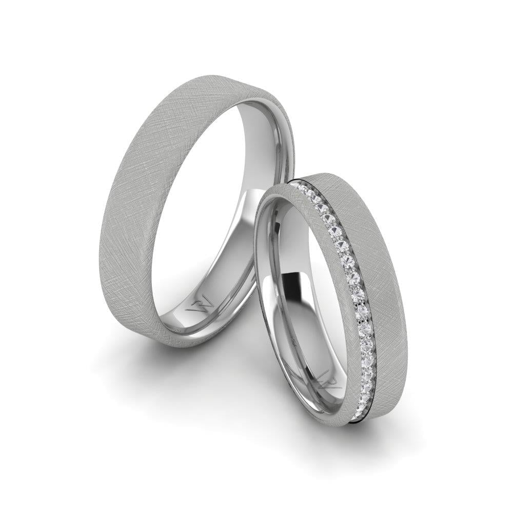 Alliances en Argent Rhodié couple Scintilla Oxyde de Zirconium