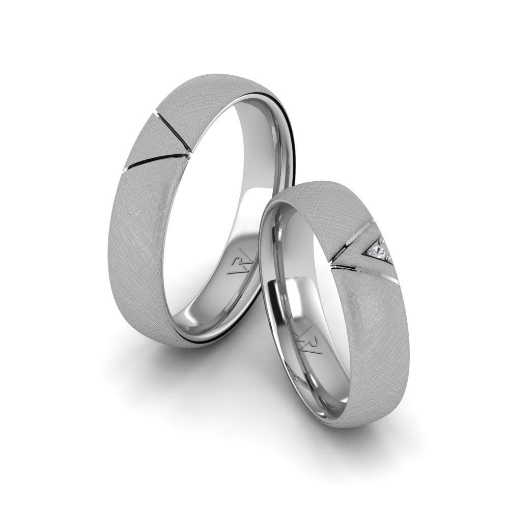 Alliances en Argent Rhodié couple Shineify Oxyde de Zirconium