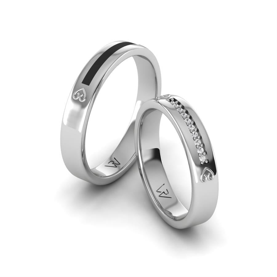 Alliances en Argent Rhodié couple Smart Sympathy