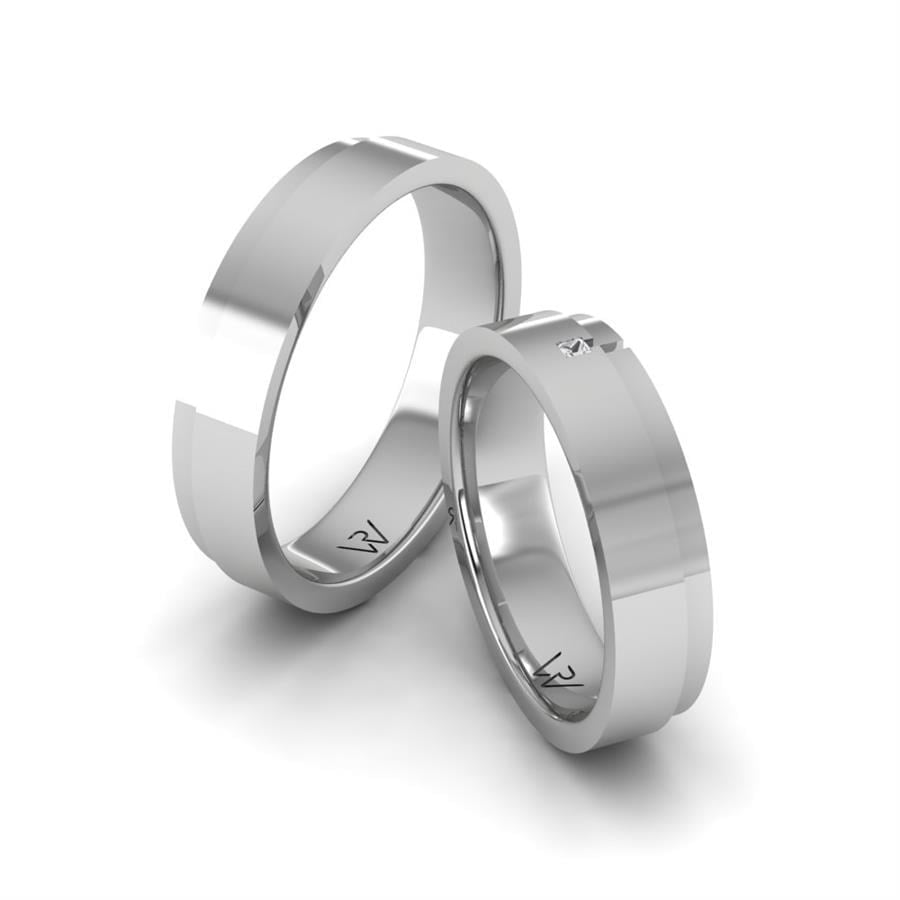 Alliances en Argent Rhodié couple Stirring
