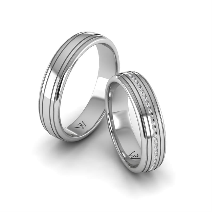 Alliances en Argent Rhodié couple Swing