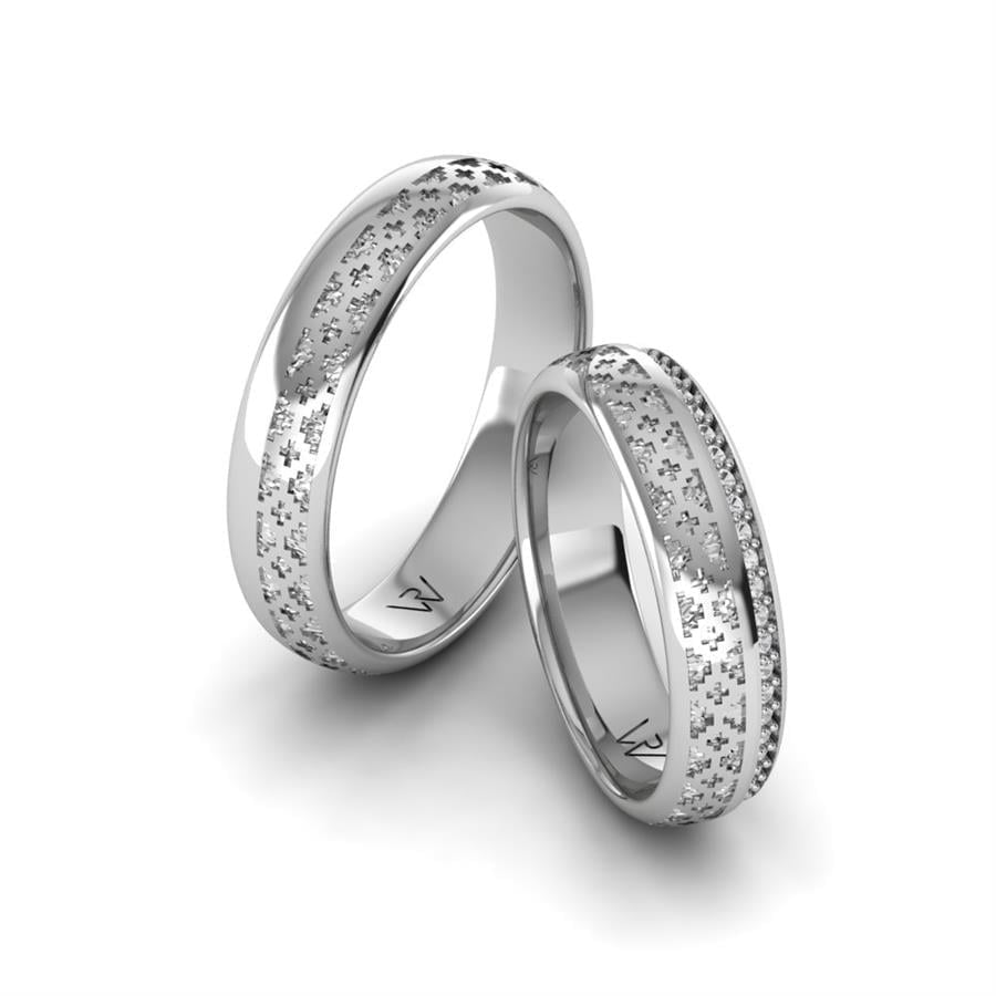 Alliances en Argent Rhodié couple Titty
