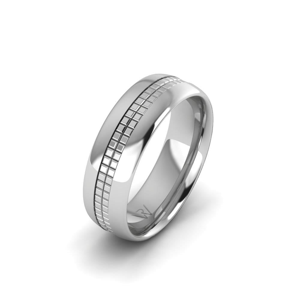 Alliances en Argent Rhodié Homme Heartlink