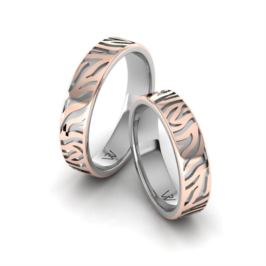 Modern, Baştan Çıkarıcı, Şık, Beyaz Ve Rose Altın Alyans