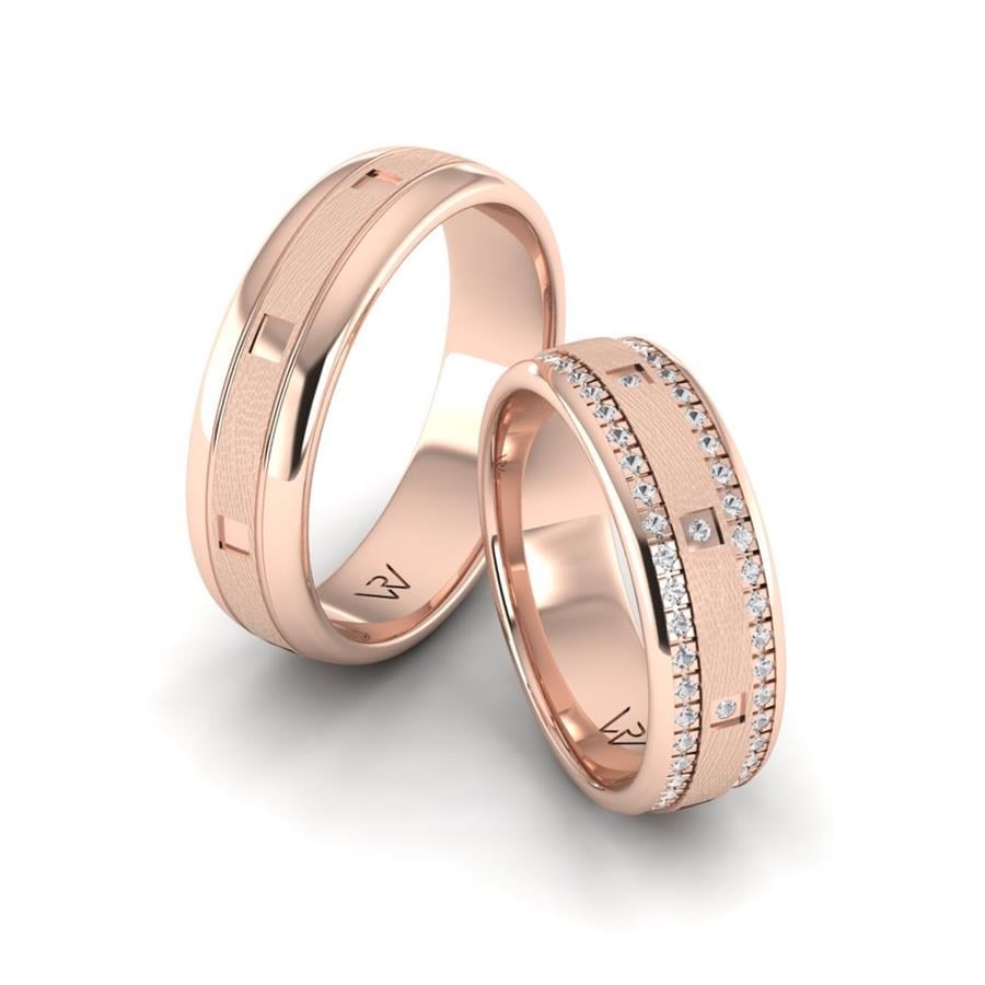 Alluring Vision Rose Altın Modern Alyans