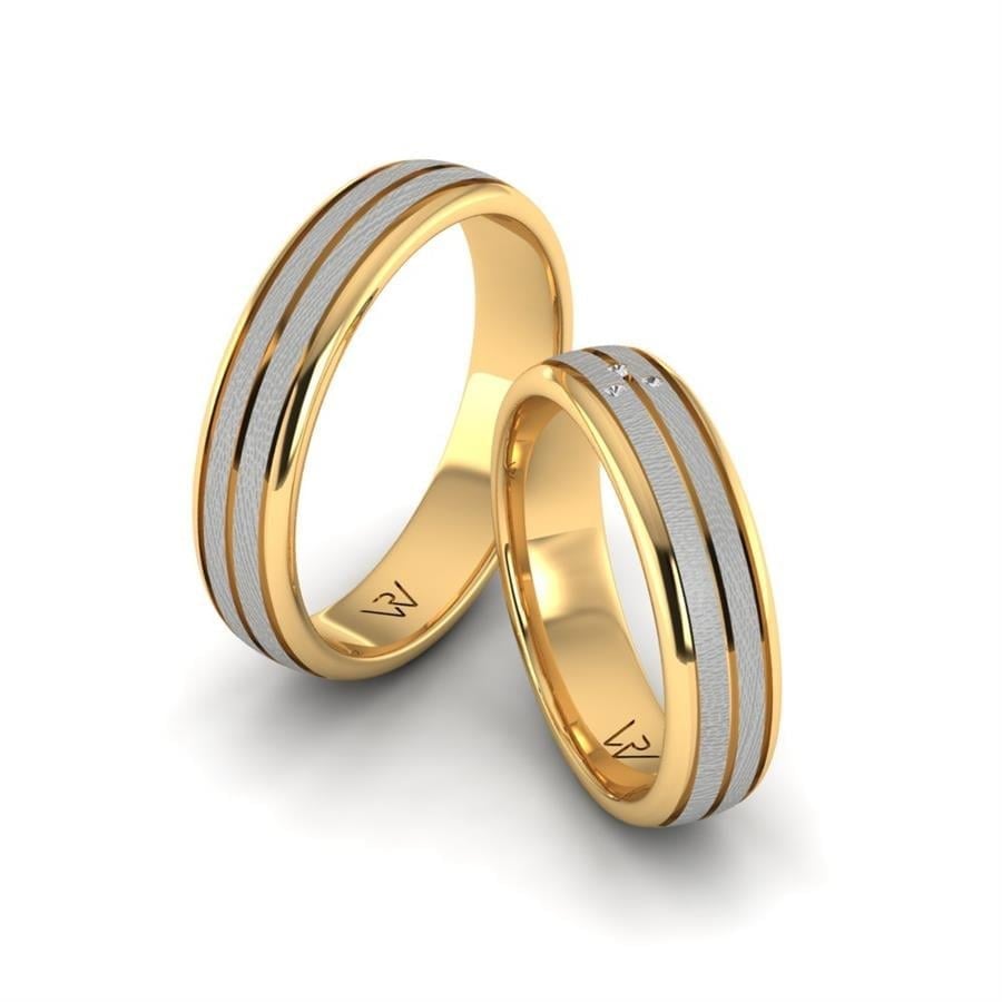 Alliances modernes Celtic Sign Or Blanc Et Jaune