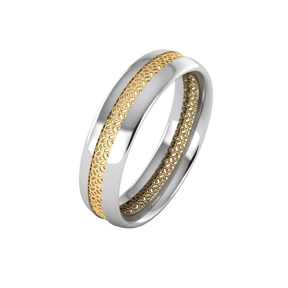 Alliances modernes femme Promiise Or Blanc et Jaune