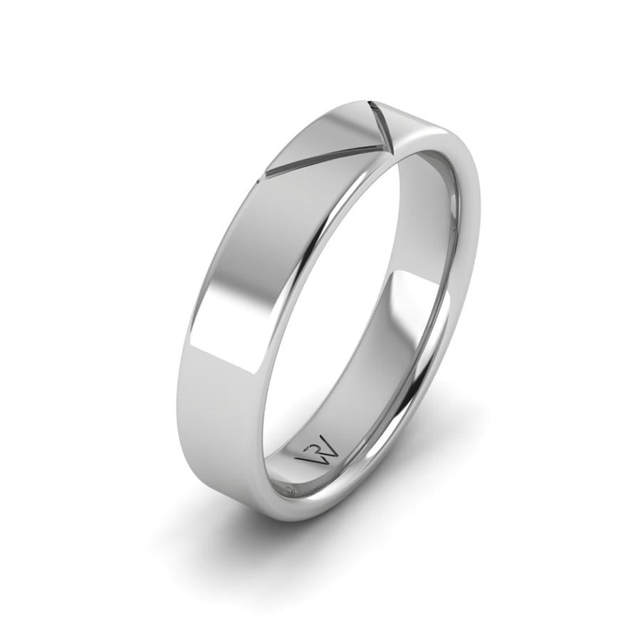 Alliances modernes homme Aretha Or Blanc