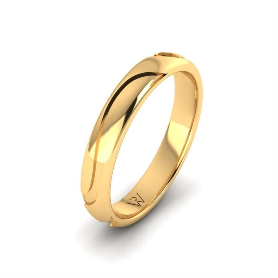 Alliances Modernes Homme Brise Or Jaune
