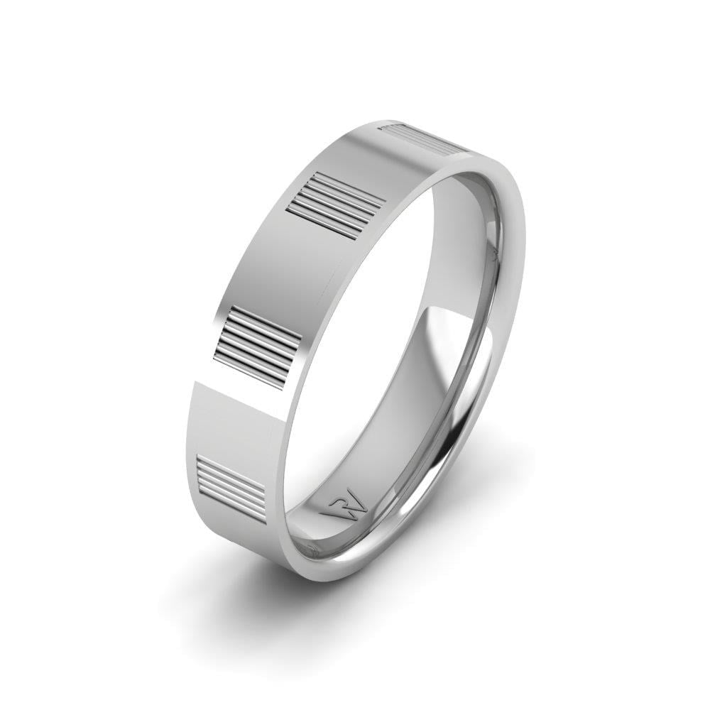 Alliances modernes homme Endura Or Blanc