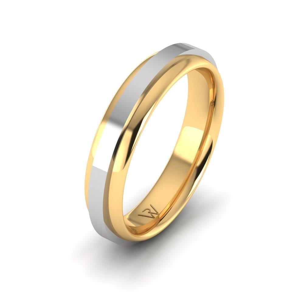 Alliances modernes homme EterniGem Or Jaune et Blanc