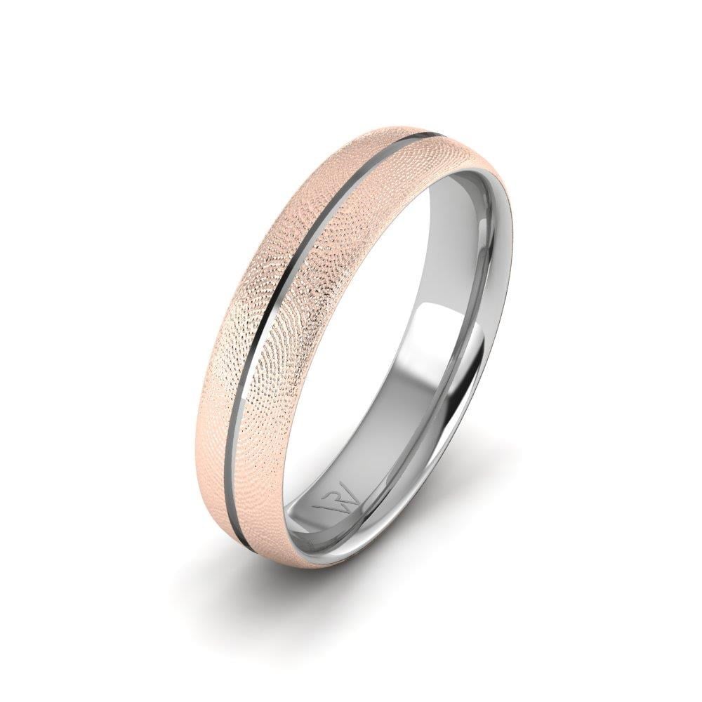 Alliances modernes homme Foreverrings Or Rose et Blanc