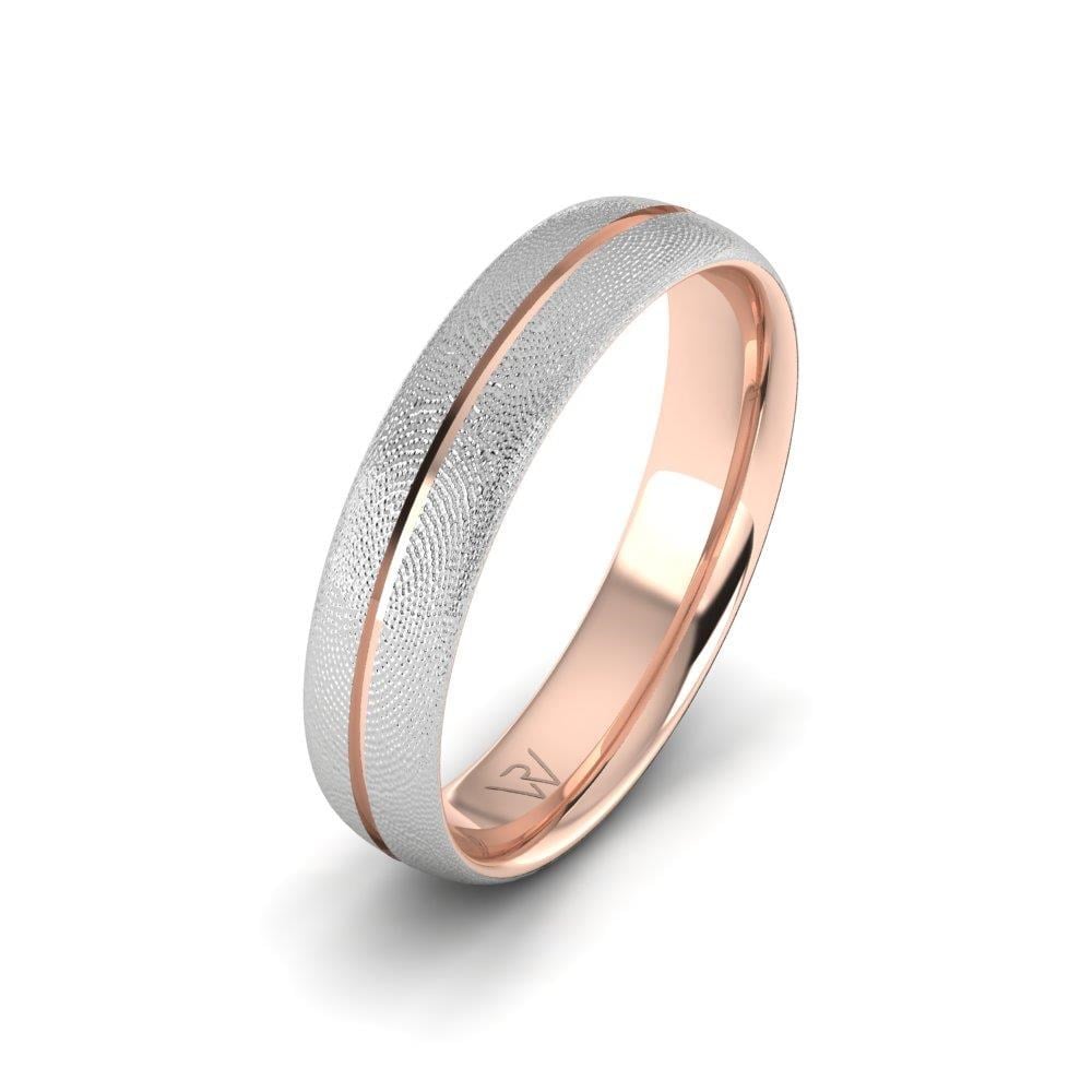 Alliances modernes homme Foreverrings Or Blanc et Rose