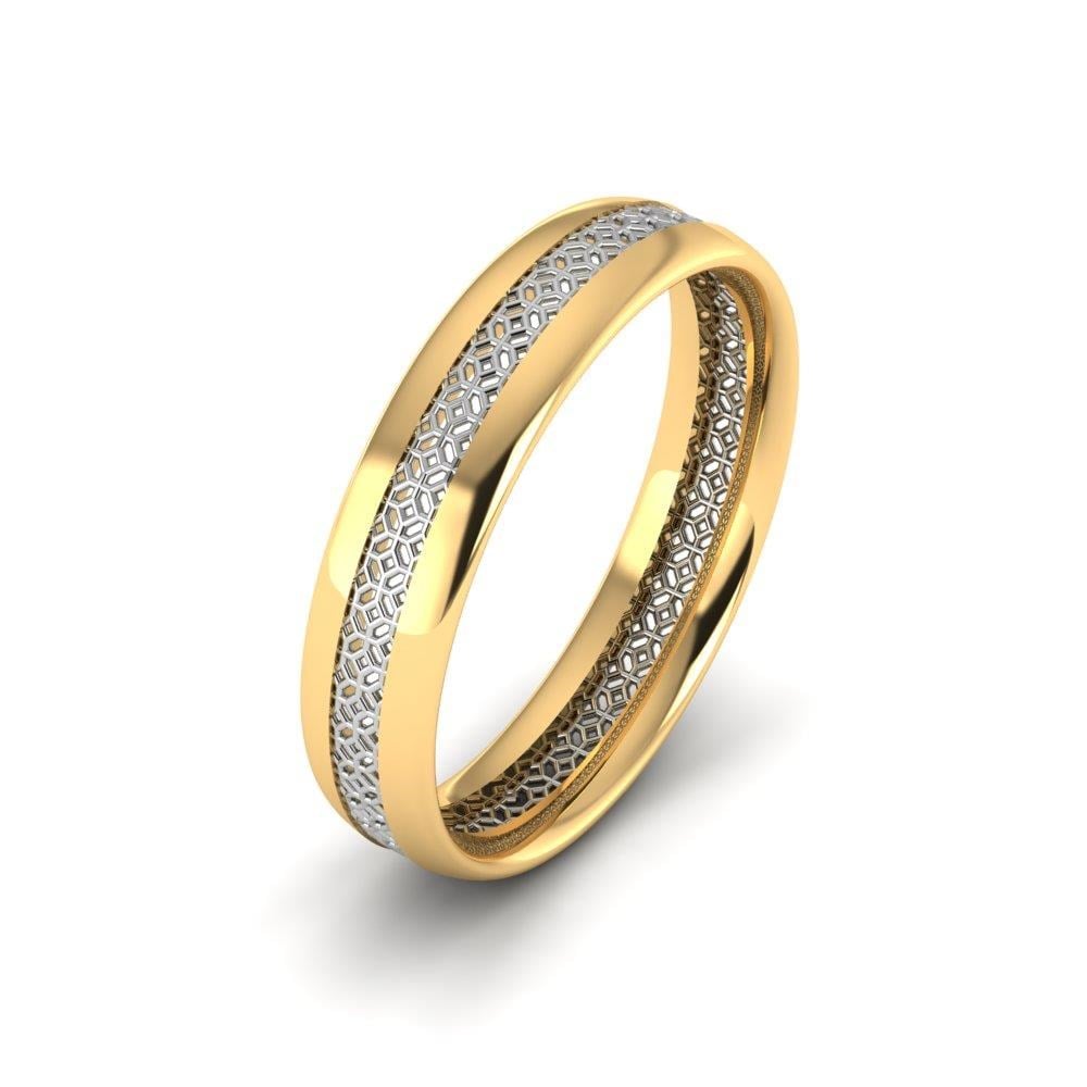 Alliances modernes homme Heartweld Or Jaune et Blanc