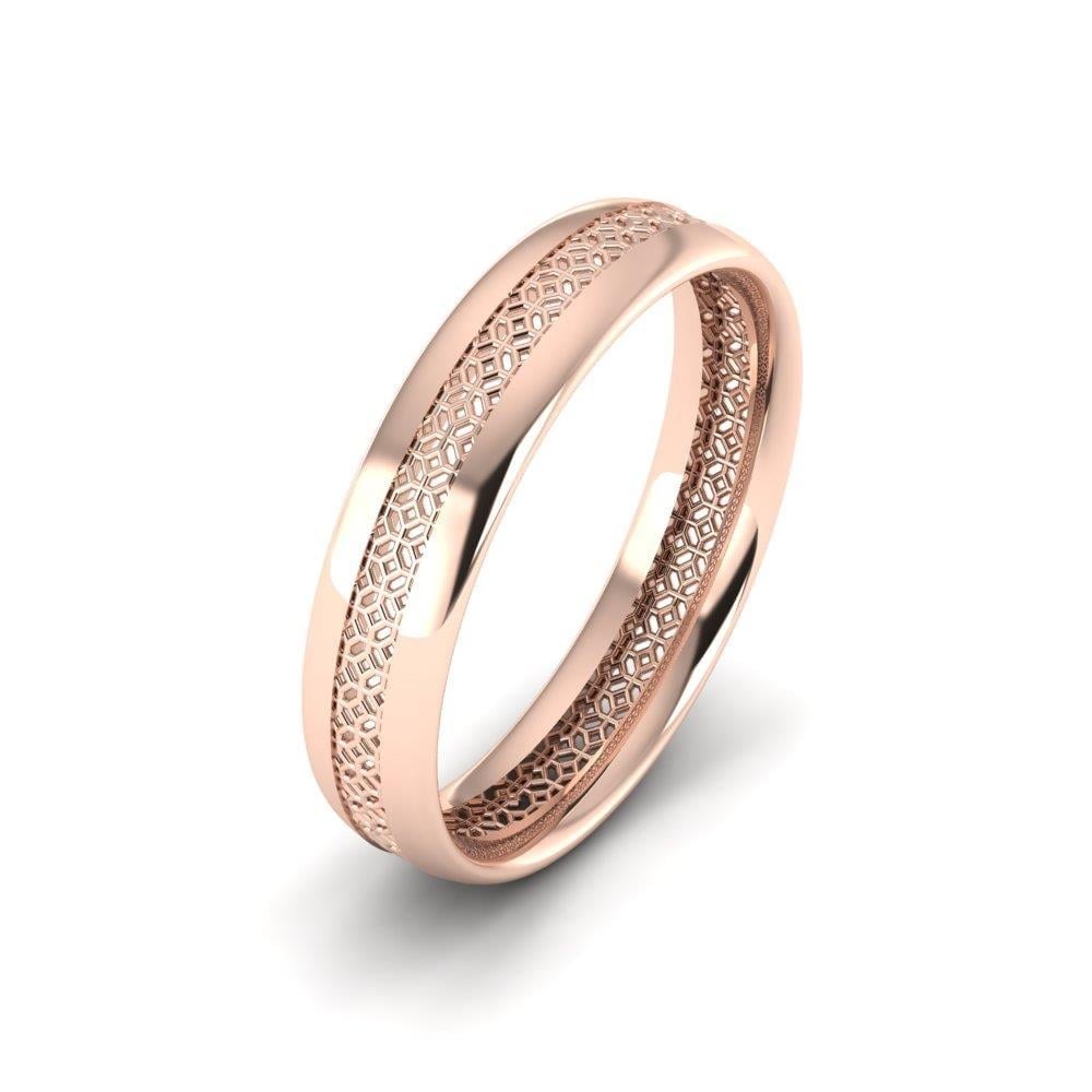 Alliances modernes homme Heartweld Or Rose