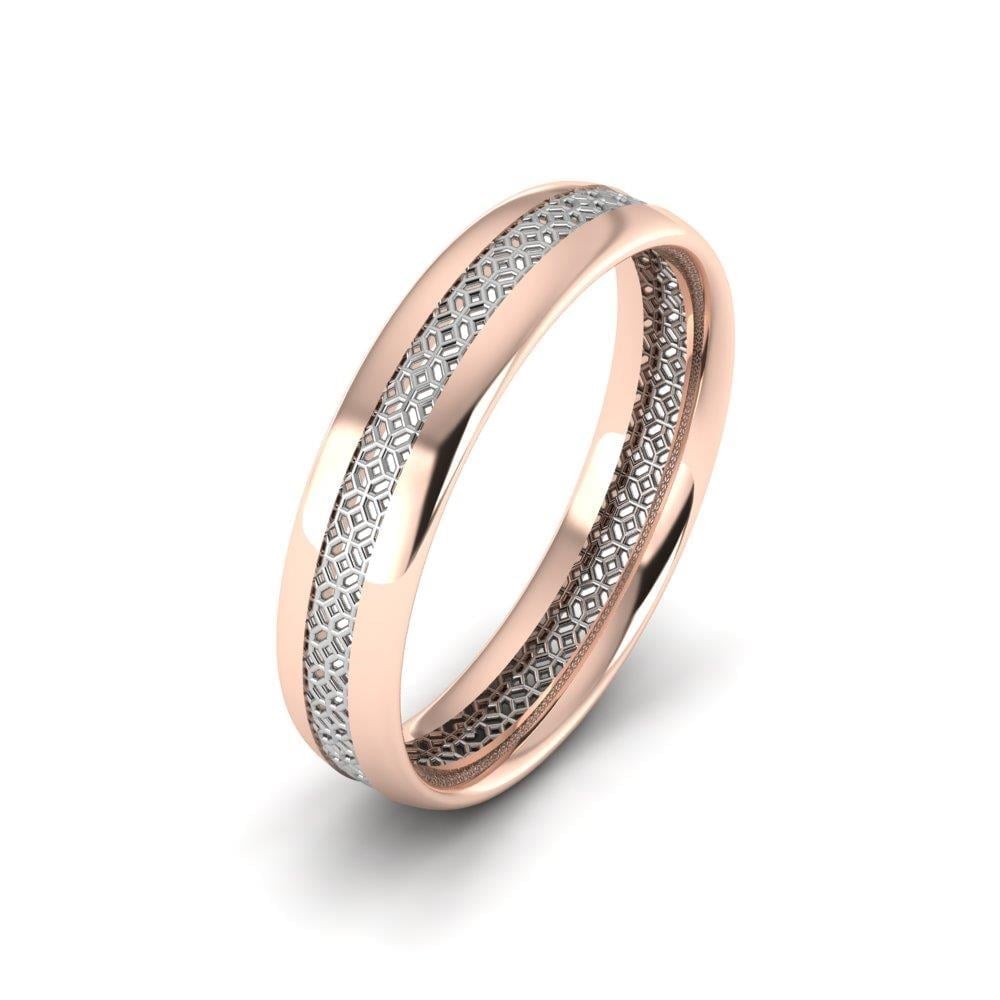 Alliances modernes homme Heartweld Or Rose et Blanc
