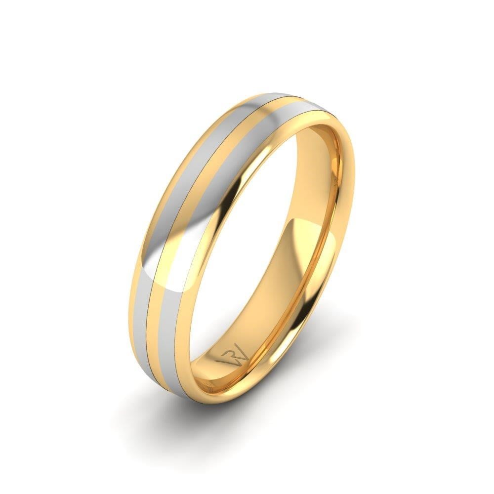 Alliances modernes homme Lovelit Or Jaune et Blanc