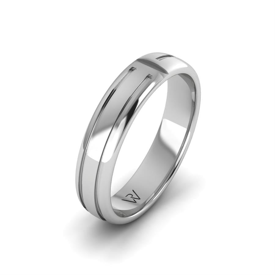 Alliances modernes homme mariée Graceful Or Blanc