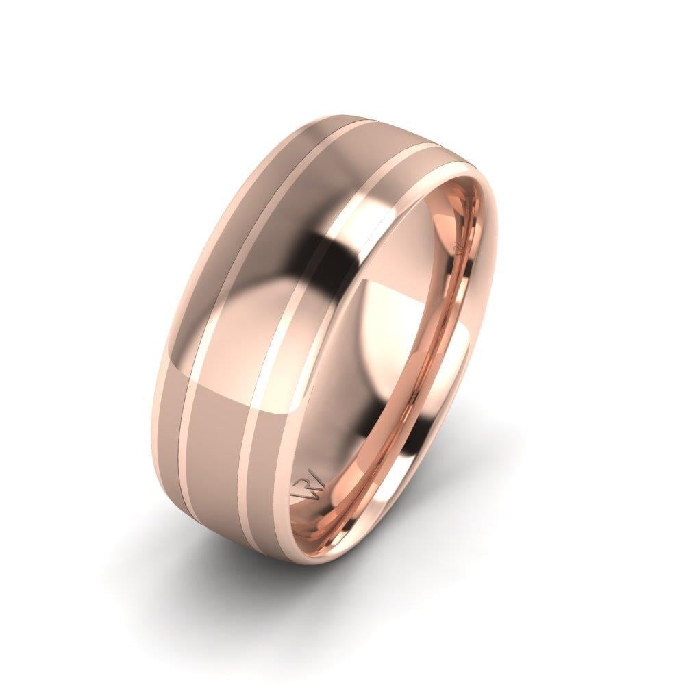 Alliances modernes homme RadiantPromise Or Rose
