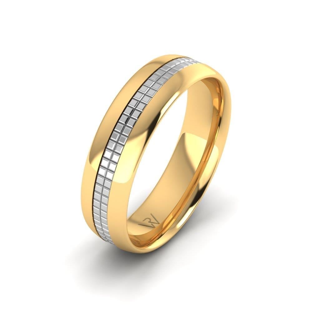 Alliances modernes homme Romancea Or Jaune et Blanc