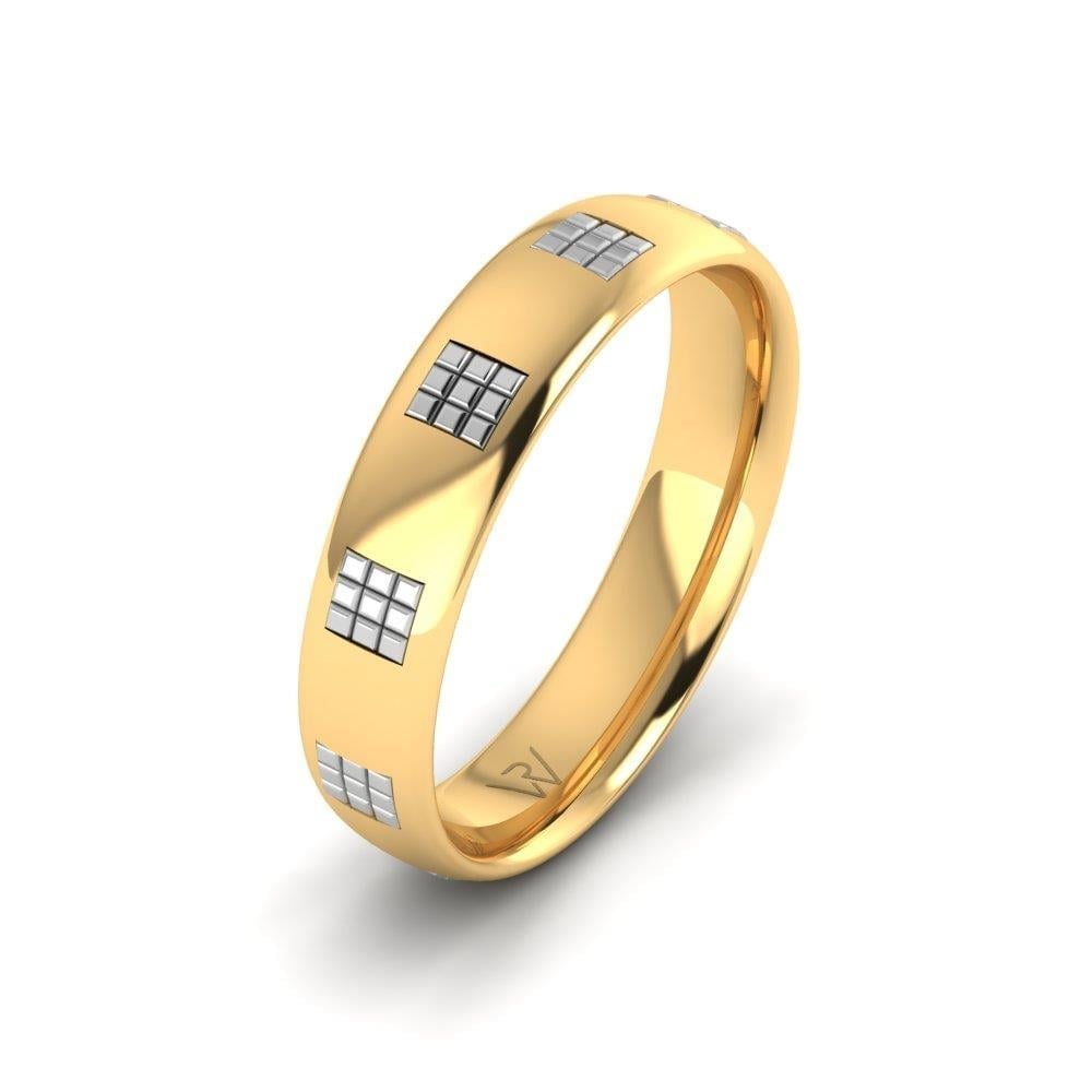 Alliances modernes homme Togethera Or Jaune et Blanc