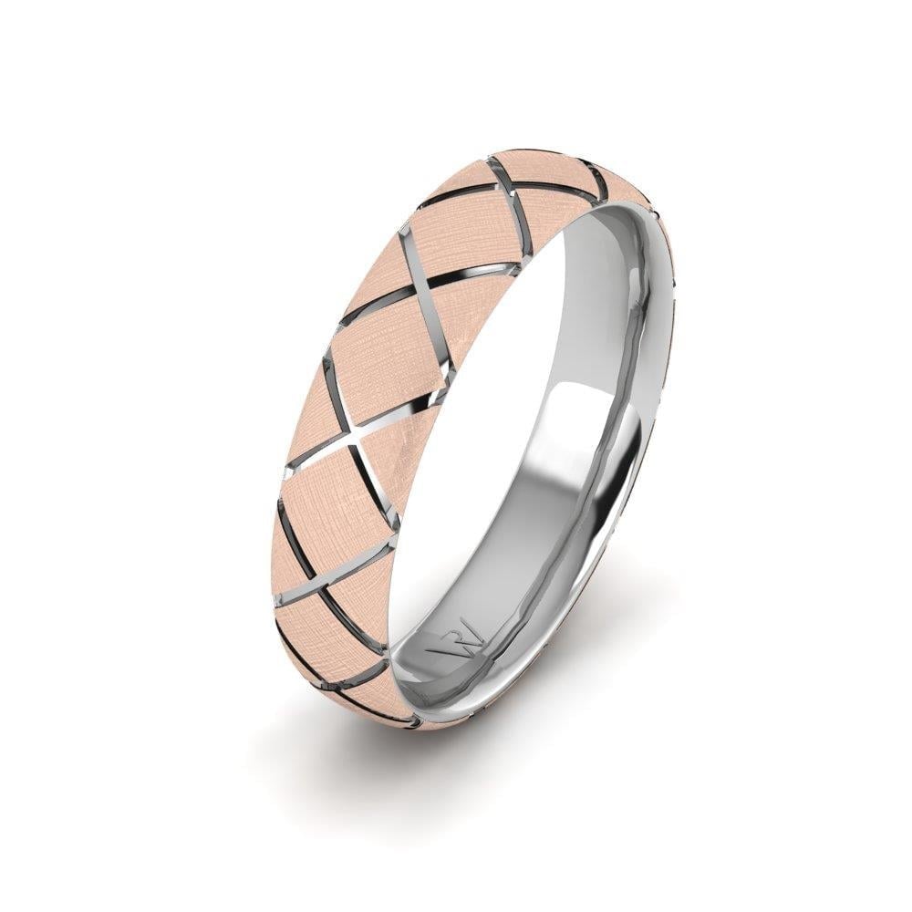 Alliances modernes homme Twinklefy Or Blanc et Rose