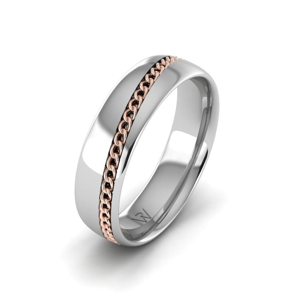 Alliances modernes homme UnityEssence Or Blanc et Rose